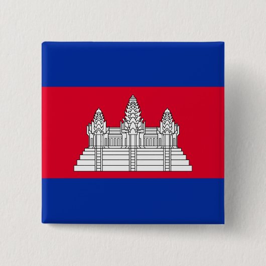 Badge Carré 5 Cm Drapeau du Cambodge (Devant)