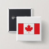Badge Carré 5 Cm Drapeau du Canada (Devant & derrière)