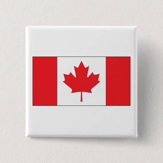 Badge Carré 5 Cm Drapeau du Canada (Devant)