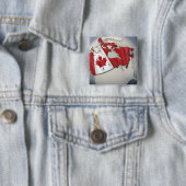 Badge Carré 5 Cm Drapeau du Canada (En situation)