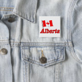 Badge Carré 5 Cm Drapeau du Canada - Alberta (En situation)