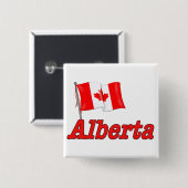 Badge Carré 5 Cm Drapeau du Canada - Alberta (Devant & derrière)