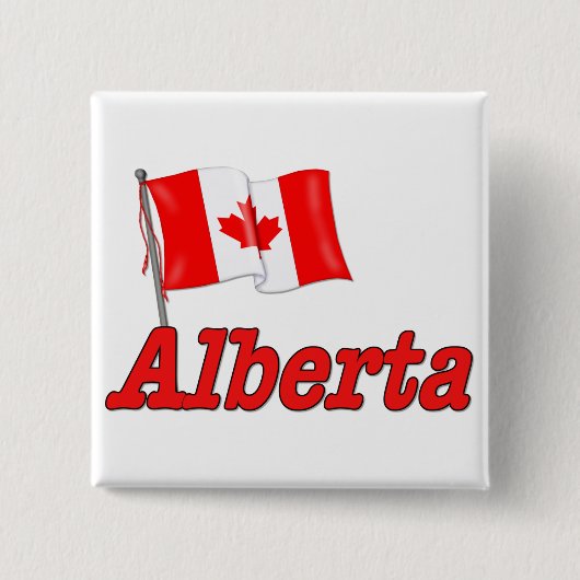 Badge Carré 5 Cm Drapeau du Canada - Alberta (Devant)