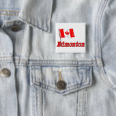 Badge Carré 5 Cm Drapeau du Canada - Edmonton (En situation)