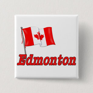 Badge Carré 5 Cm Drapeau du Canada - Edmonton