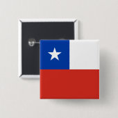 Badge Carré 5 Cm Drapeau du Chili (Devant & derrière)