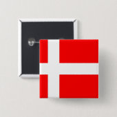 Badge Carré 5 Cm Drapeau du Danemark (Devant & derrière)