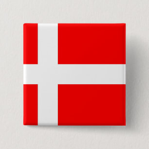 Badge Carré 5 Cm Drapeau du Danemark