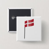Badge Carré 5 Cm Drapeau du Danemark (Devant & derrière)