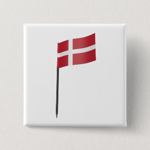 Badge Carré 5 Cm Drapeau du Danemark