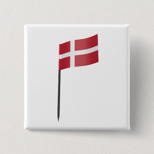 Badge Carré 5 Cm Drapeau du Danemark (Devant)