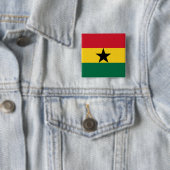 Badge Carré 5 Cm Drapeau du Ghana (En situation)