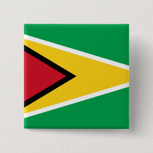 Badge Carré 5 Cm Drapeau du Guyana (Guyana)