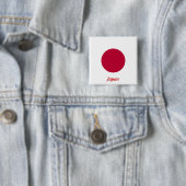 Badge Carré 5 Cm Drapeau du Japon (En situation)