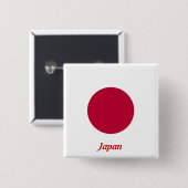 Badge Carré 5 Cm Drapeau du Japon (Devant & derrière)