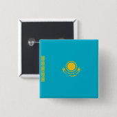 Badge Carré 5 Cm Drapeau du Kazakhstan (Devant & derrière)