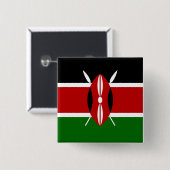 Badge Carré 5 Cm Drapeau du Kenya (Devant & derrière)