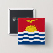 Badge Carré 5 Cm Drapeau du Kiribati (Devant & derrière)