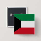 Badge Carré 5 Cm Drapeau du Koweït (Devant & derrière)