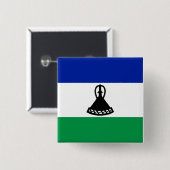 Badge Carré 5 Cm Drapeau du Lesotho (Devant & derrière)