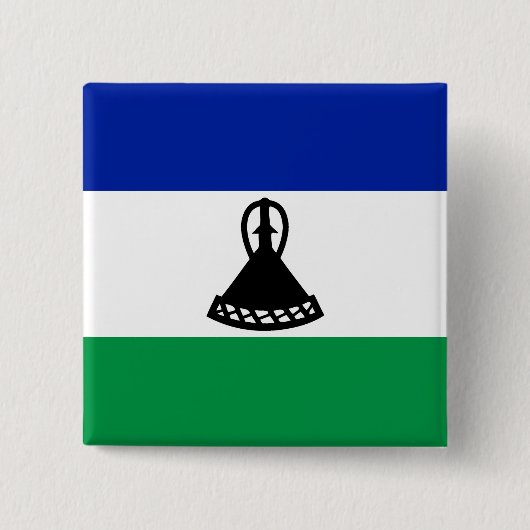 Badge Carré 5 Cm Drapeau du Lesotho (Devant)