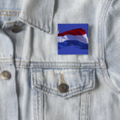 Badge Carré 5 Cm drapeau du Luxembourg RF) (En situation)