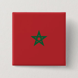 Badge Carré 5 Cm Drapeau du Maroc