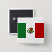 Badge Carré 5 Cm Drapeau du Mexique (Devant & derrière)