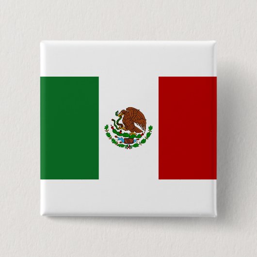 Badge Carré 5 Cm Drapeau du Mexique (Devant)
