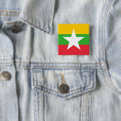 Badge Carré 5 Cm Drapeau du Myanmar (En situation)