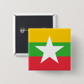 Badge Carré 5 Cm Drapeau du Myanmar (Devant & derrière)