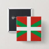 Badge Carré 5 Cm Drapeau du Pays basque (Devant & derrière)