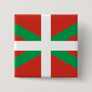 Badge Carré 5 Cm Drapeau du Pays basque
