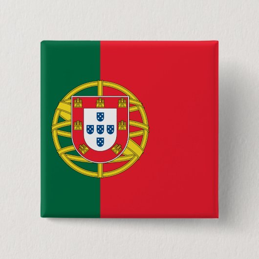 Badge Carré 5 Cm Drapeau du Portugal (Devant)