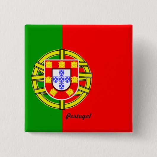 Badge Carré 5 Cm Drapeau du Portugal (Devant)