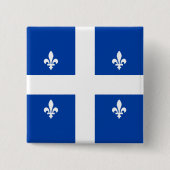 Badge Carré 5 Cm Drapeau du Québec (Devant)