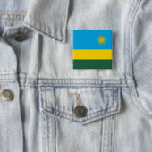 Badge Carré 5 Cm Drapeau du Rwanda (En situation)