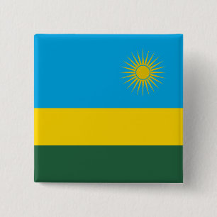 Badge Carré 5 Cm Drapeau du Rwanda