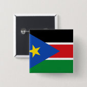 Badge Carré 5 Cm Drapeau du Soudan du Sud (Devant & derrière)