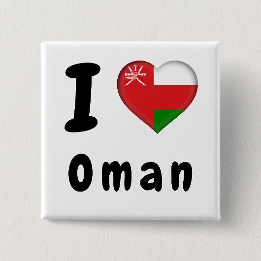 Badge Carré 5 Cm Drapeau du Sultanat d'Oman (Devant)