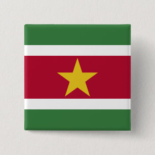 Badge Carré 5 Cm Drapeau du Suriname