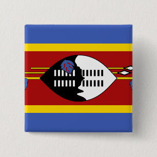 Badge Carré 5 Cm Drapeau du Swaziland