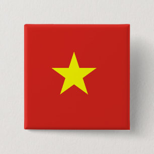 Badge Carré 5 Cm Drapeau du Vietnam