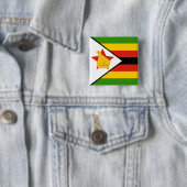 Badge Carré 5 Cm Drapeau du Zimbabwe (En situation)