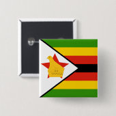 Badge Carré 5 Cm Drapeau du Zimbabwe (Devant & derrière)