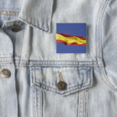 Badge Carré 5 Cm Drapeau espagnol RF) (En situation)