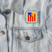 Badge Carré 5 Cm Drapeau estelada Catalan (En situation)