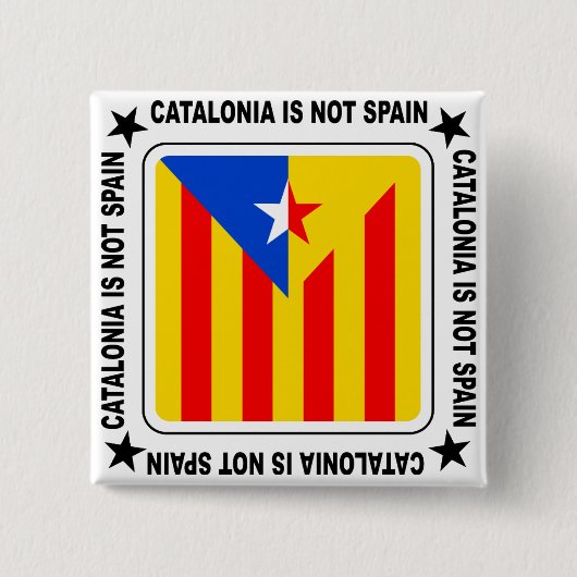 Badge Carré 5 Cm Drapeau estelada Catalan (Devant)
