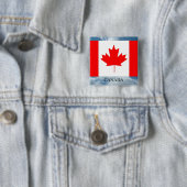 Badge Carré 5 Cm Drapeau et épingle de pays (En situation)