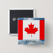 Badge Carré 5 Cm Drapeau et épingle de pays (Devant & derrière)